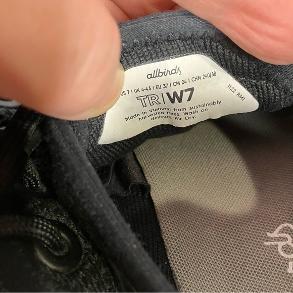 Allbirds Tree Runners wool sneakers in black size‎ 7 - Picture 7 of 9